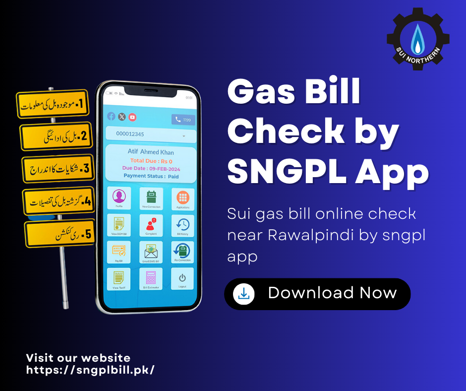 Sui gas bill online check near Rawalpindi by sngpl app 