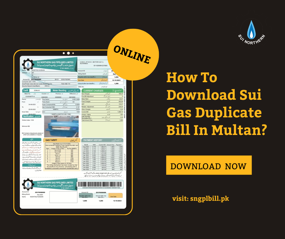 How To Download Sui Gas Duplicate Bill In Multan?